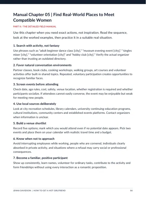 Sample field manual teaching page